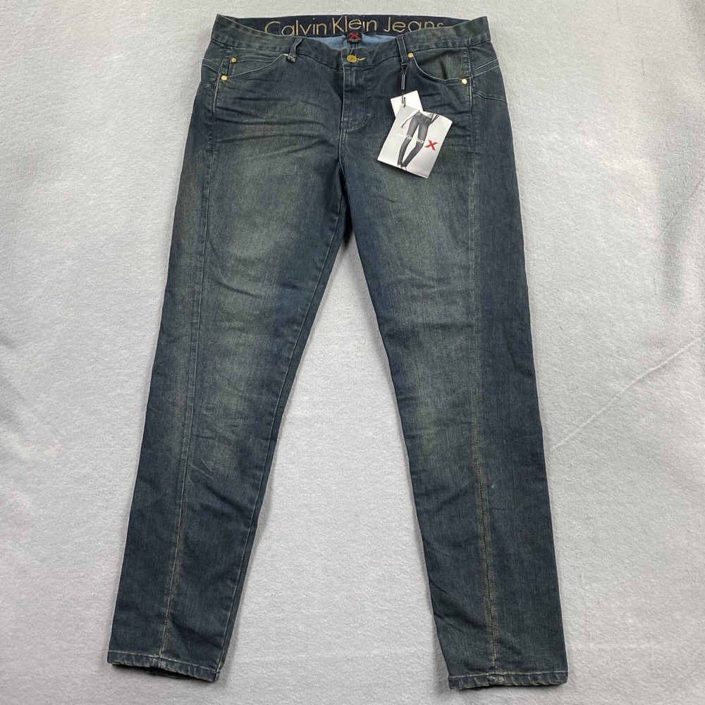 Calvin Klein X Jeans Womens 14 Blue Denim Pants Xtreme Skinny Comfort Casual